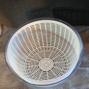 White and Clear Salad Spinner Bowl - Home Accents